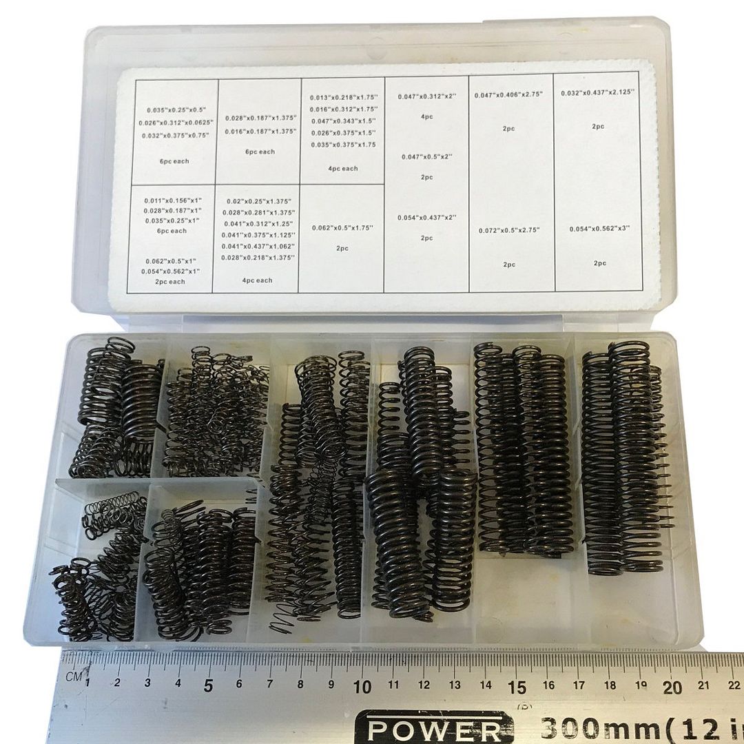 Box of Assorted Good Quality Compression Springs with Various Sizes Black Finish eBay
